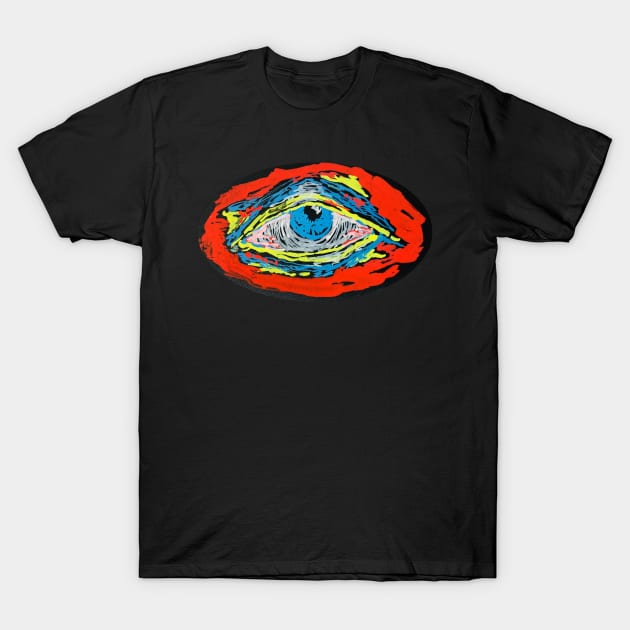 Neon Chalk Paint Eye T-Shirt by Theokotos